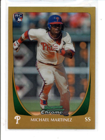 MICHAEL MARTINEZ 2011 BOWMAN CHROME #62 GOLD REFRACTOR ROOKIE RC #27/50 AC832