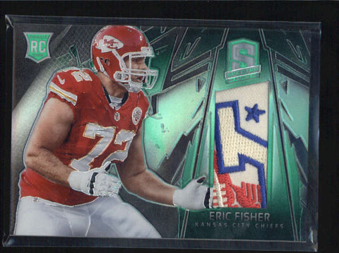 ERIC FISHER 2013 PANINI SPECTRA GREEN ROOKIE 4-CLR LOGO PATCH RC #4/5 AB6947