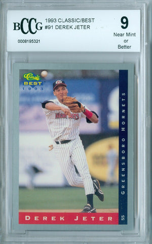 DEREK JETER 1993 CLASSIC / BEST RC ROOKIE #91 BCCG 9