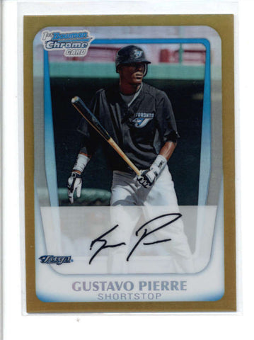 GUSTAVO PIERRE 2011 BOWMAN CHROME #BCP127 GOLD REFRACTOR ROOKIE RC #13/50 AC554