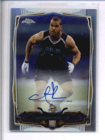 ANTHONY BARR 2014 TOPPS CHROME ROOKIE AUTOGRAPH AUTO AC2141