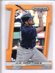 J.D. MARTINEZ 2013 PANINI PRIZM #21 ORANGE PRIZMS DIE-CUT PARALLEL #22/60 AC1351