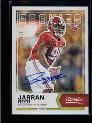 JARRAN REED 2016 PANINI CLASSICS ROOKIE AUTOGRAPH AUTO RC #176/199 AB8642