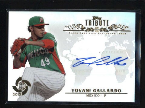 YOVANI GALLARDO 2013 TOPPS TRIBUTE WBC AUTOGRAPH AUTO AB5473