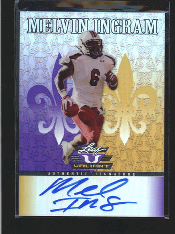 MELVIN INGRAM 2012 LEAF VALIANT PURPLE ROOKIE AUTOGRAPH AUTO RC #13/25 AC318