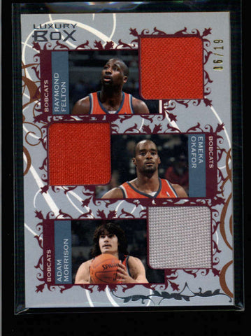 FELTON / MORRISON / OKAFOR 2006/07 TOPPS LUXURY BOX TRIPLE JERSEY #06/19 AC032