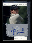 JUSTIN LEONARD 2003 UPPER DECK RENDITIONS THE SIGNATURE EXHIBIT AUTO AB7389