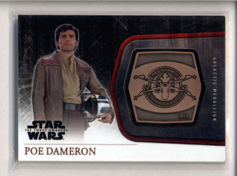 POE DAMERON TOPPS STAR WARS THE FORCE AWAKENS GALACTIC MEDALLION AC2641