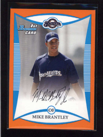 MIKE BRANTLEY 2008 BOWMAN #BP38 ORANGE BORDER ROOKIE #239/250 AC1378