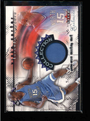 VINCE CARTER 2001/02 FLEER EXCLUSIVE GAME USED WORN SHOOTING SHIRT RELIC AC1873