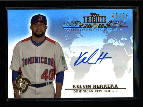 KELVIN HERRERA 2013 TOPPS TRIBUTE WBC WORLC BASEBALL CLASSICS AUTO #45/50 AC883