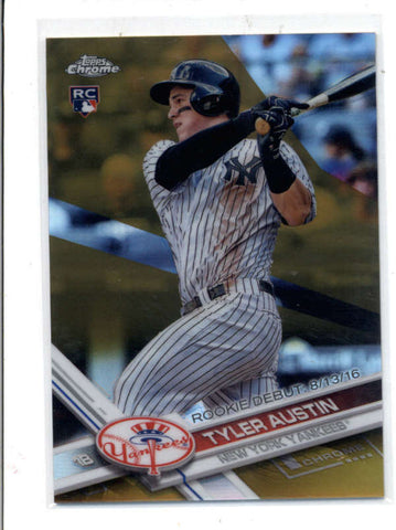 TYLER AUSTIN 2017 TOPPS CHROME UPDATE #HMT29 GOLD REFRACTOR ROOKIE #/50 AC1153