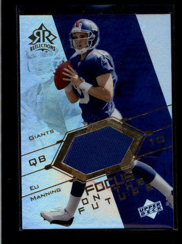 ELI MANNING 2004 UD REFLECTIONS FOCUS ON THE FUTURE ROOKIE WORN JERSEY AB8324