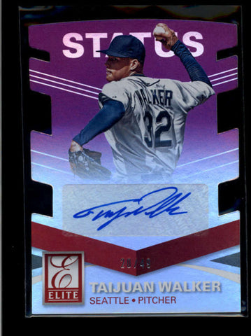 TAIJUAN WALKER 2015 PANINI ELITE PURPLE STATUS DIE-CUT AUTO #20/49 AB8015