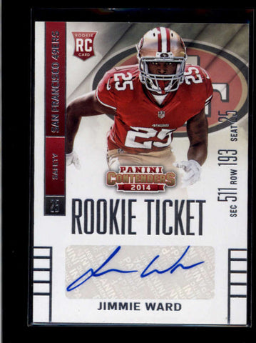 JIMMIE WARD 2014 CONTENDERS #142 ROOKIE AUTOGRAPH AUTO RC AB8313