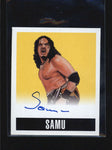 SAMU 2014 LEAF WWE ORIGINALS YELLOW MINI AUTOGRAPH AUTO #07/99 AB6695