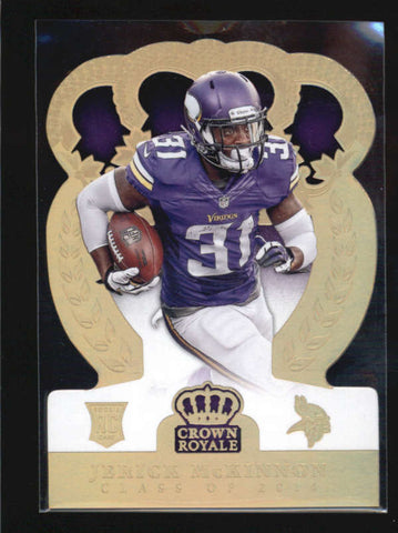 JERICK MCKINNON 2014 CROWN ROYALE #127 GOLD HOLOFOIL ROOKIE RC #02/25 AB6197
