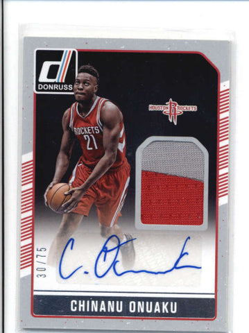 CHINANU ONUAKU 2016/17 16/17 DONRUSS ROOKIE PATCH AUTOGRAPH AUTO #30/75 AB9331