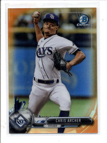 CHRIS ARCHER 2017 BOWMAN CHROME #69 ORANGE REFRACTOR PARALLEL #25/25 AC842