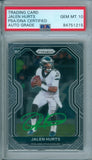 Jalen Hurts 2020 Prizm #343 RC Rookie Autograph PSA/DNA Auto GEM MT 10