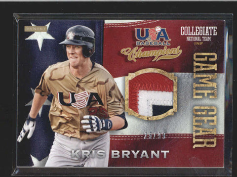 KRIS BRYANT 2013 PANINI TEAM USA BASEBALL CHAMPIONS GAME GEAR PATCH #/99 AC204