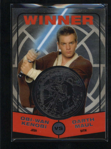 OBI-WAN KENOBI/ DARTH MAUL 2015 TOPPS CHROME STAR WARS MEDALLION #109/150 AB5801