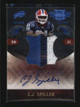 C.J. SPILLER 2010 PLATES AND PATCHES BLUE ROOKIE 3-CLR PATCH AUTO #20/25 AB6082