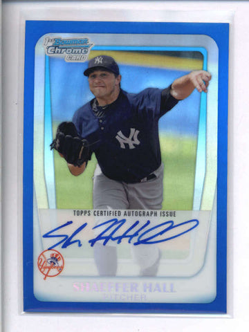 SHAEFFER HALL 2011 BOWMAN CHROME BLUE REFRACTOR ROOKIE AUTO #079/150 AC1435