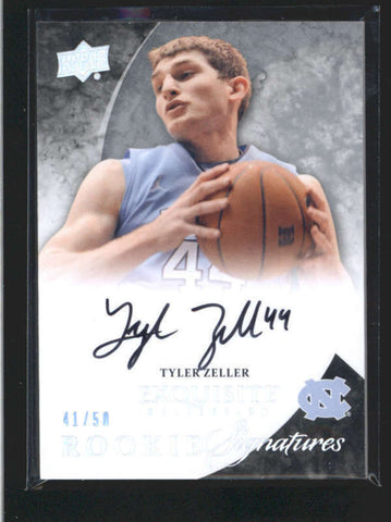 TYLER ZELLER 2012/13 UD EXQUISITE SILVER ROOKIE AUTOGRAPH AUTO RC #41/50 AC370