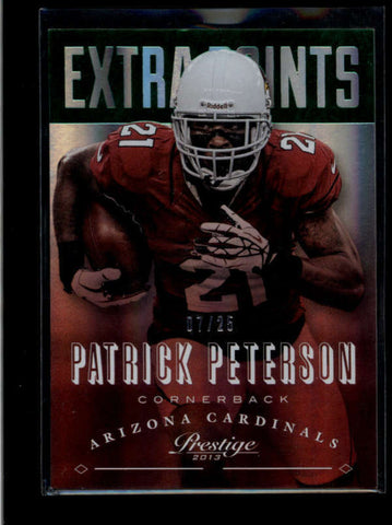 PATRICK PETERSON 2013 PANINI PRESTIGE EXTRA POINTS GREEN PARALLEL #07/25 AB8369