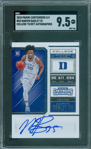 MARVIN BAGLEY III 2018 CONTENDERS DP COLLEGE TICKET RC ROOKIE AUTO SGC 9.5