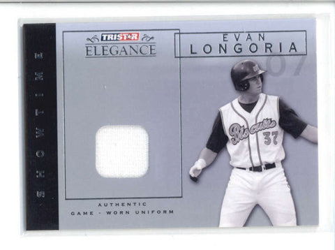 EVAN LONGORIA 2007 TRISTAR ELEGANCE SHOWTIME ROOKIE USED WORN JERSEY AB9614