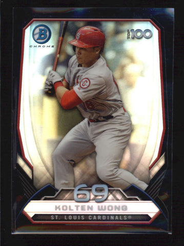 KOLTEN WONG 2014 BOWMAN CHROME TOP 100 REFRACTOR DIE-CUT #28/99 AB6354