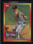 STEPHEN STRASBURG 2010 TOPPS RED HOT ROOKIE REDEMPTION REFRACTOR #RHR-8 AB8872