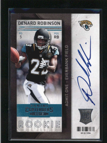 DENARD ROBINSON 2013 PANINI CONTENDERS ROOKIE TICKET AUTOGRAPH AUTO RC AB8969