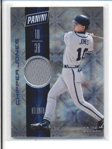 CHIPPER JONES 2017 PANINI DAY #BB25 GALACTIC WINDOW GAME JERSEY #25/25 AB9774