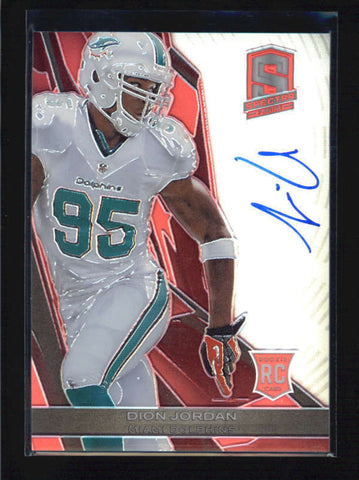 DION JORDAN 2013 PANINI SPECTRA RARE RED ROOKIE AUTOGRAPH AUTO RC #13/25 AB6822