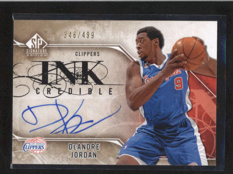 DEANDRE JORDAN 2009/10 SP SIGNATURE INKCREDIBLE AUTOGRAPH AUTO #346/499 AC453