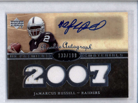 JAMARCUS RUSSELL 2007 UD PREMIER ROOKIE AUTOGRAPH AUTO QUAD JERSEY #/199 AB8188