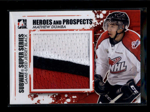 MATHEW DUMBA 2011/12 11/12 ITG HEROES AND PROSPECTS JUMBO JERSEY BLACK RC AB7329