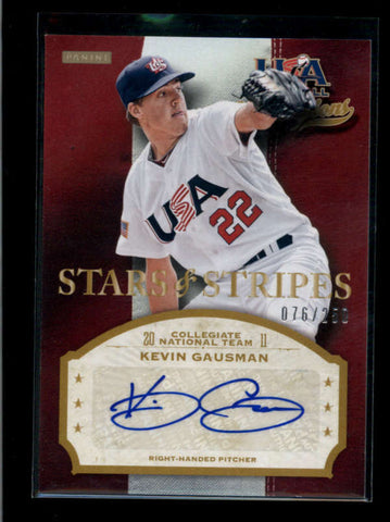 KEVIN GAUSMAN 2013 PANINI USA CHAMPIONS STARS AND STRIPES AUTO #076/250 AB7582