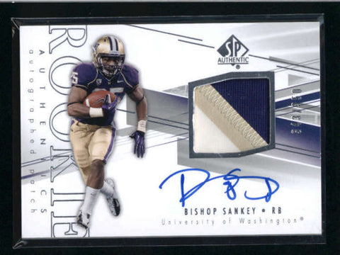 BISHOP SANKEY 2014 SP AUTHENTIC ROOKIE 3-CLR PATCH AUTOGRAPH AUTO #/350 AC2125