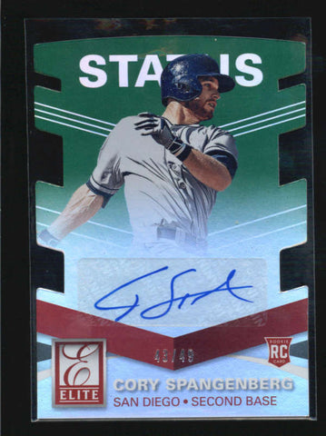 CORY SPANGENBERG 2015 ELITE STATUS DIE-CUT AUTOGRAPH AUTO RC #43/49 AB5847