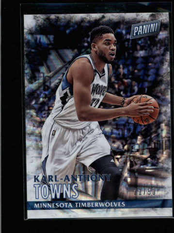 KARL-ANTHONY TOWNS 2016 PANINI BLACK FRIDAY #4 WEDGES PARALLEL #21/50 AB8745