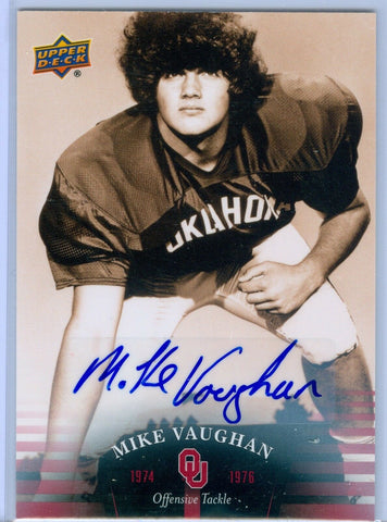 MIKE VAUGHAN 2011 UPPER DECK OKLAHOMA SOONERS AUTO AUTOGRAPH SP