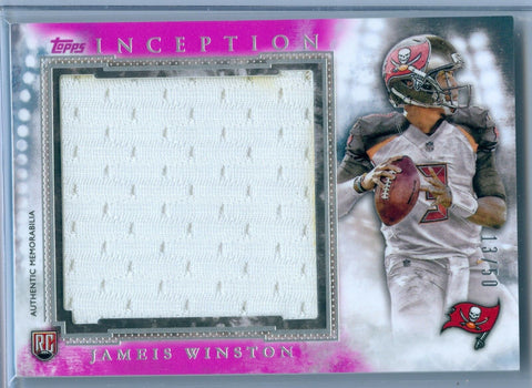 JAMEIS WINSTON 2015 INCEPTION MAGENTA RC ROOKIE JUMBO PATCH / JERSEY SP/50