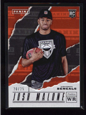 JOSH MALONE 2017 PANINI FATHERS DAY #87 THICK CARD ROOKIE RC #20/25 AB9256