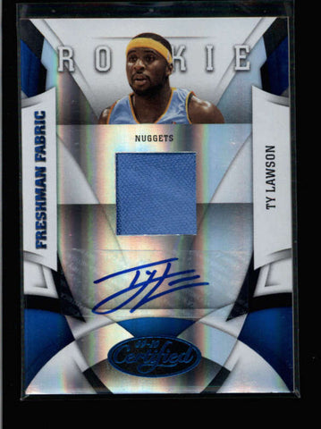 TY LAWSON 2009/10 CERTIFIED MIRROR BLUE ROOKIE JERSEY AUTOGRAPH AUTO #/50 AC001