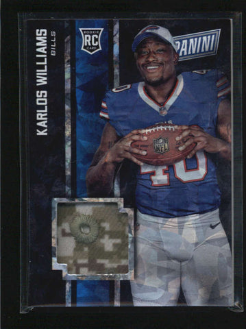 KARLOS WILLIAMS 2015 PANINI BLACK FRIDAY CRACKED ICE CAMO HAT PATCH RC AB6174