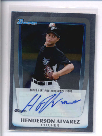 HENDERSON ALVAREZ 2011 BOWMAN DRAFT PICKS and PROSPECTS ROOKIE AUTO RC AC1421